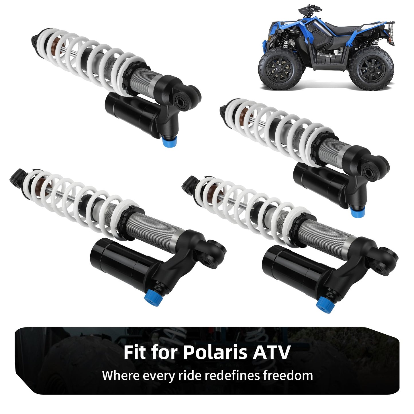 Set of 2 Front Rear Air Shocks for Polaris Scrambler 850 (2013–2025)