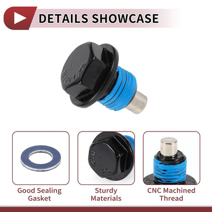 Set of 1 Car Oil Drain Plug for Toyota Tacoma Camry (No. 9043012031) Blue Black