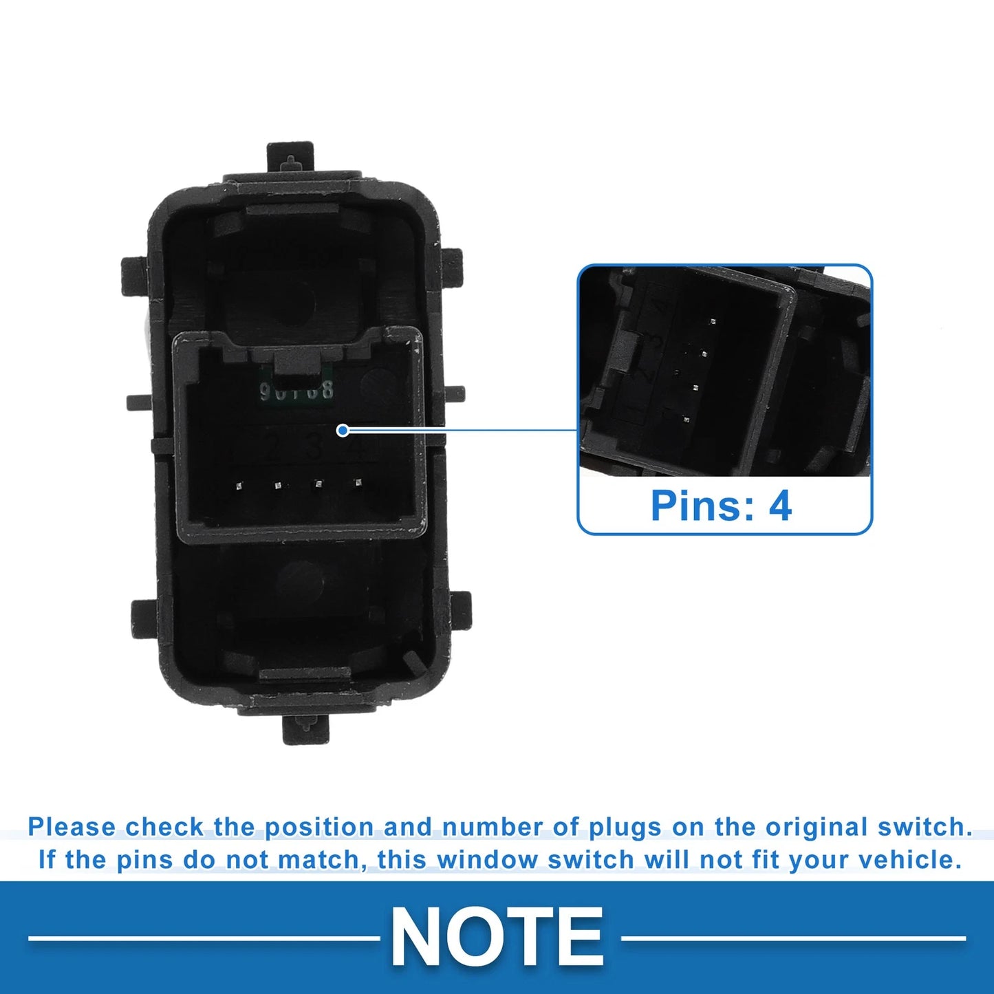 Rear Side Power Window Switch for Ford C-Max Escape Focus (2013–2019) No.BM5T14529AC