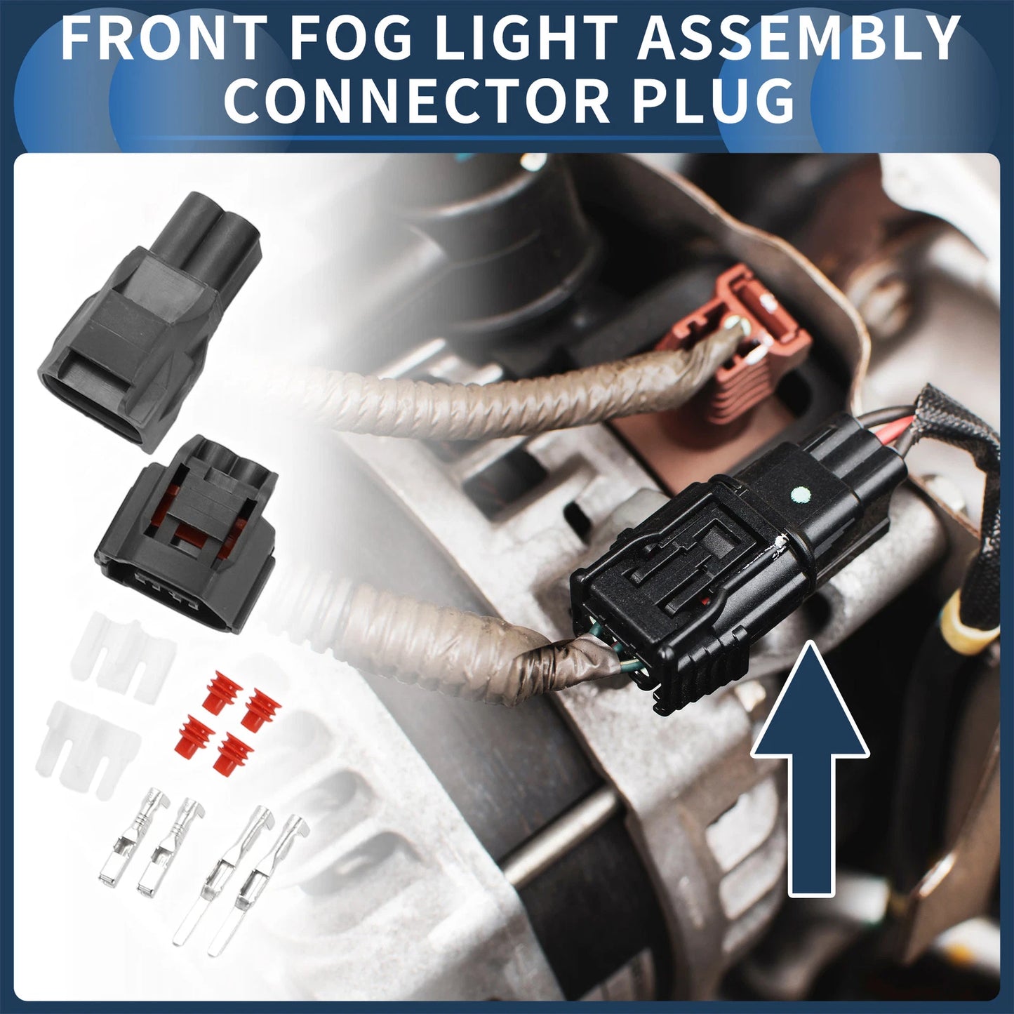 2 Pin Front Fog Light Assembly Connector Plug for Chevrolet