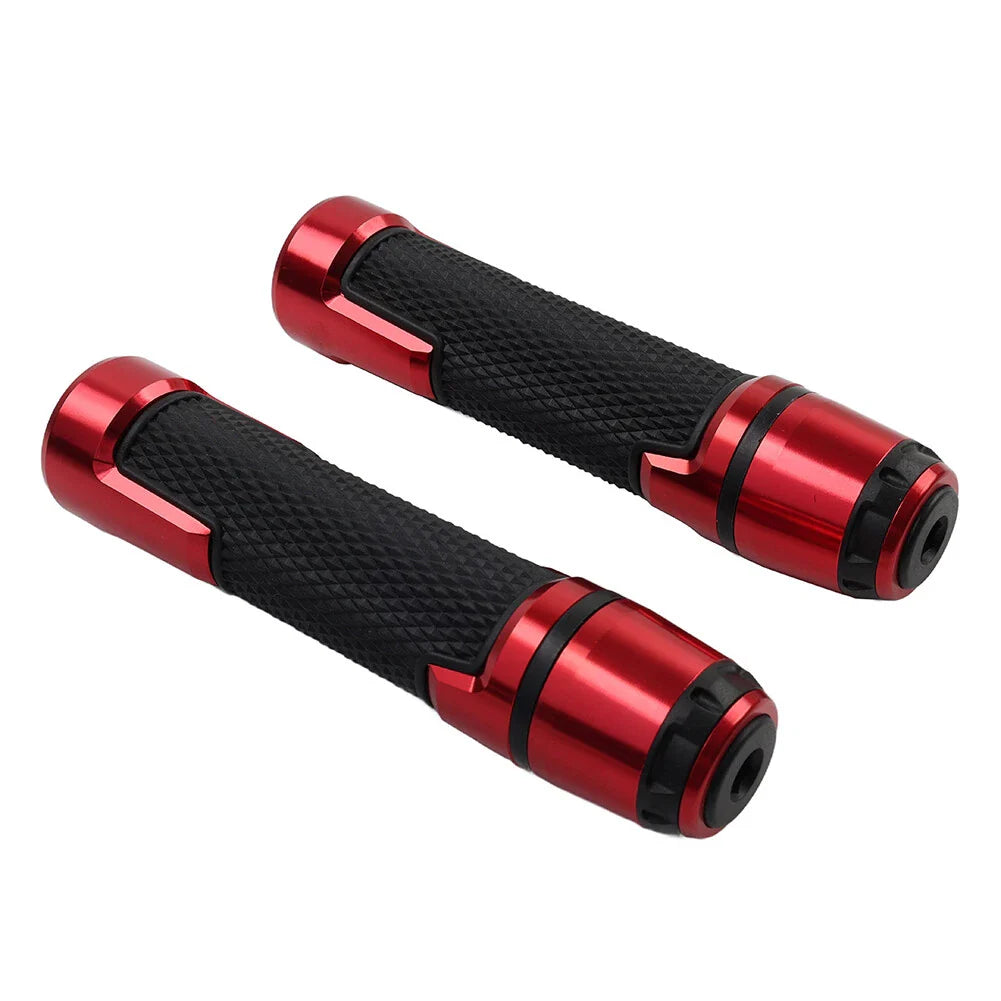 22MM 7/8" Red Handlebar Grips w/ Bar Ends for Harley & Honda