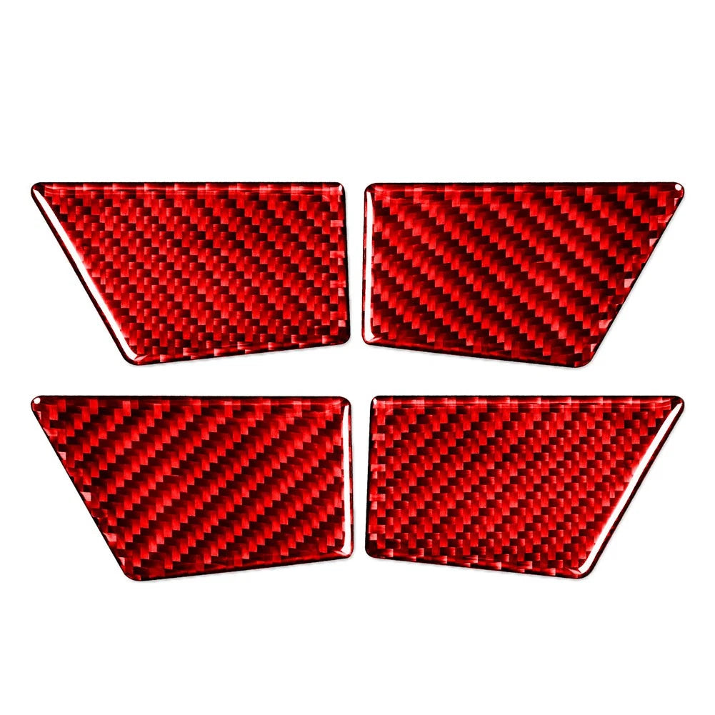 Set of 4 Door Handle Bowl Panel Cover Trim for Ford Mondeo (2013–2019) Carbon Fiber Red