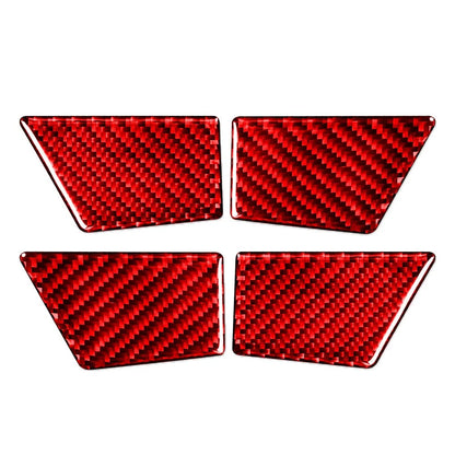 Set of 4 Door Handle Bowl Panel Cover Trim for Ford Mondeo (2013–2019) Carbon Fiber Red
