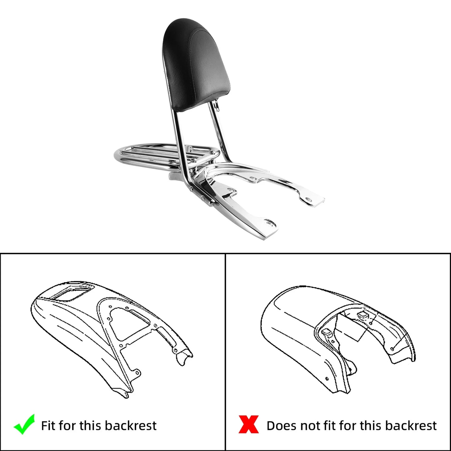 Sissy Bar Backrest Luggage Rack Baseplate for Harley V-Rod Night Rod (2007-11)