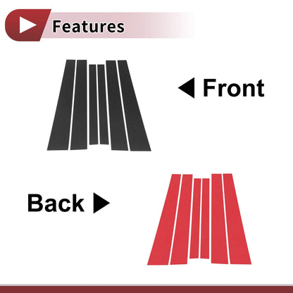 Set of 6 Door Pillar Window Trim for Mitsubishi Pajero Sport