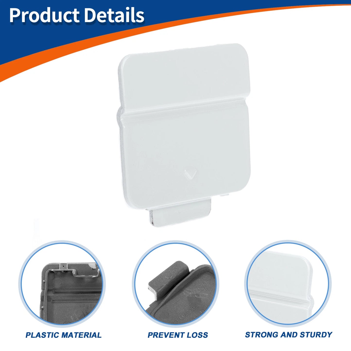 Rear Tow Hook Cover for BMW 525i 530i 545i 550i (2001–2007) No. 51127119151 White