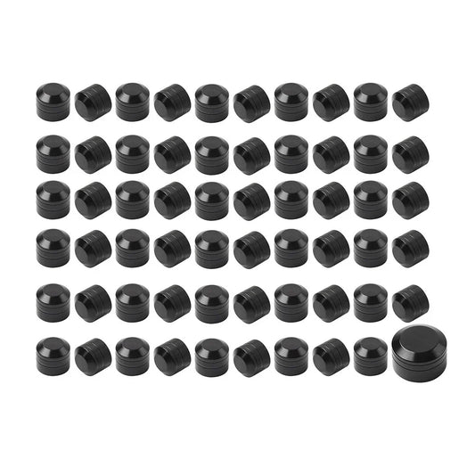 60 x Black Engine Bolt Caps Covers for Harley Evolution Engines (1984-1999)