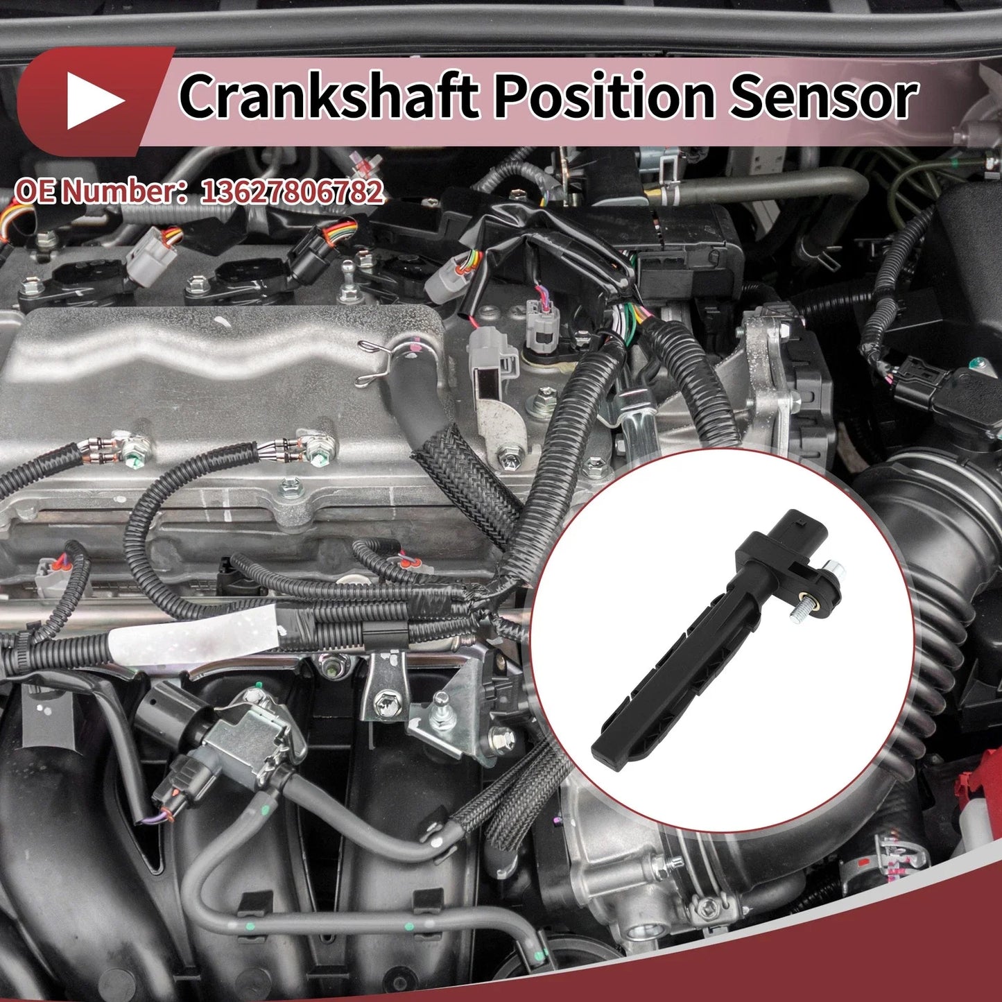 Crankshaft Position Sensor for BMW F30 330d (2012-2018) 1 Pc Black