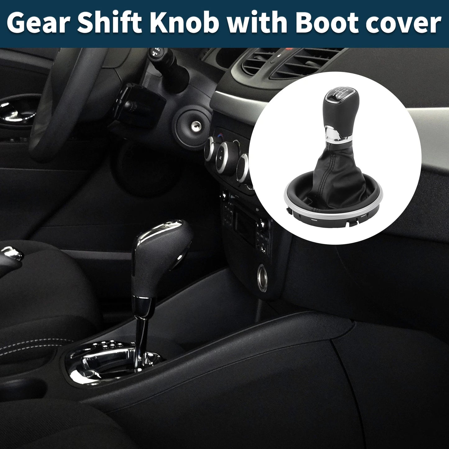 6 Speed Manual Gear Shift Knob with Cover for Skoda Fabia II (2007–2014)