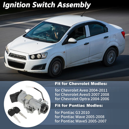Ignition Lock Cylinder for Chevrolet Aveo (2004–2011) No.96261298 w/ 2 Keys