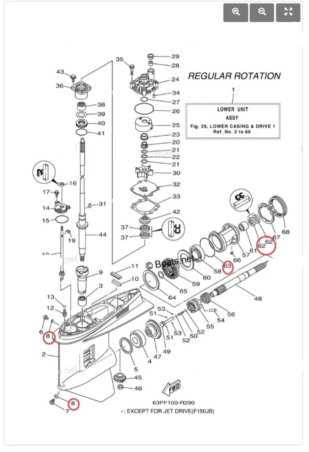 Seal Kit for Yamaha Propeller Shaft Lower Unit (150-200HP)