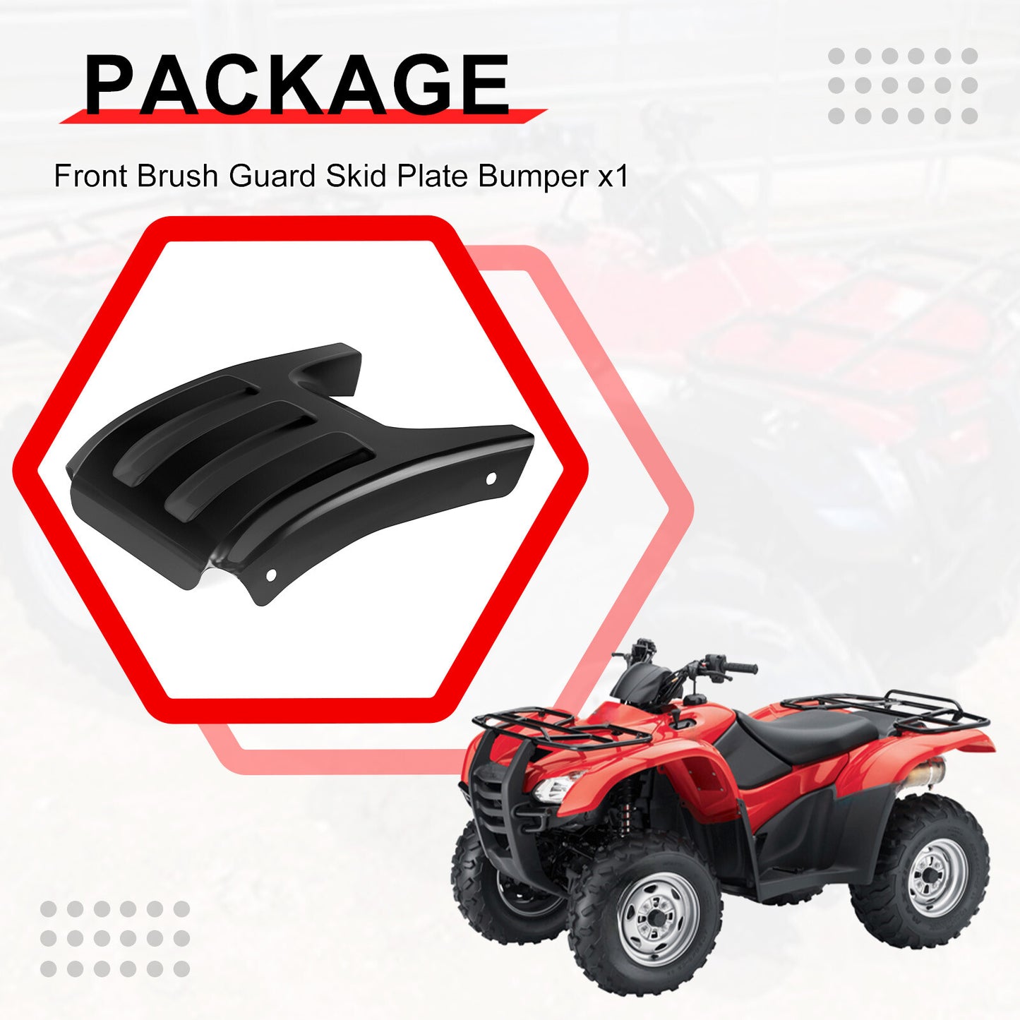 Front Brush Guard Skid Plate for Honda Rancher 350 (2004–2006)