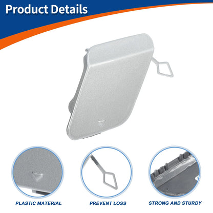 1 Pcs Rear Tow Hook Cover for BMW 1 Series (2012–2019) No. 51120038888 Ice Silver