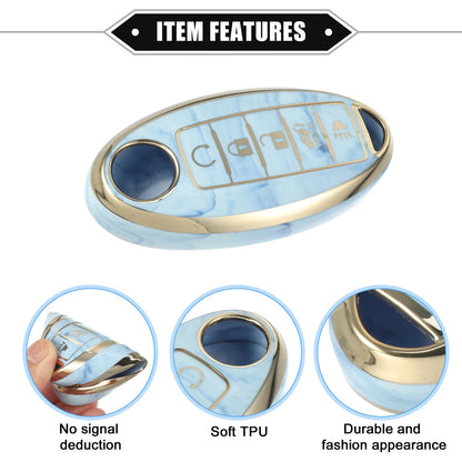 5 Button Smart Key Fob Cover for Nissan Altima Maxima Infiniti (TPU Blue)