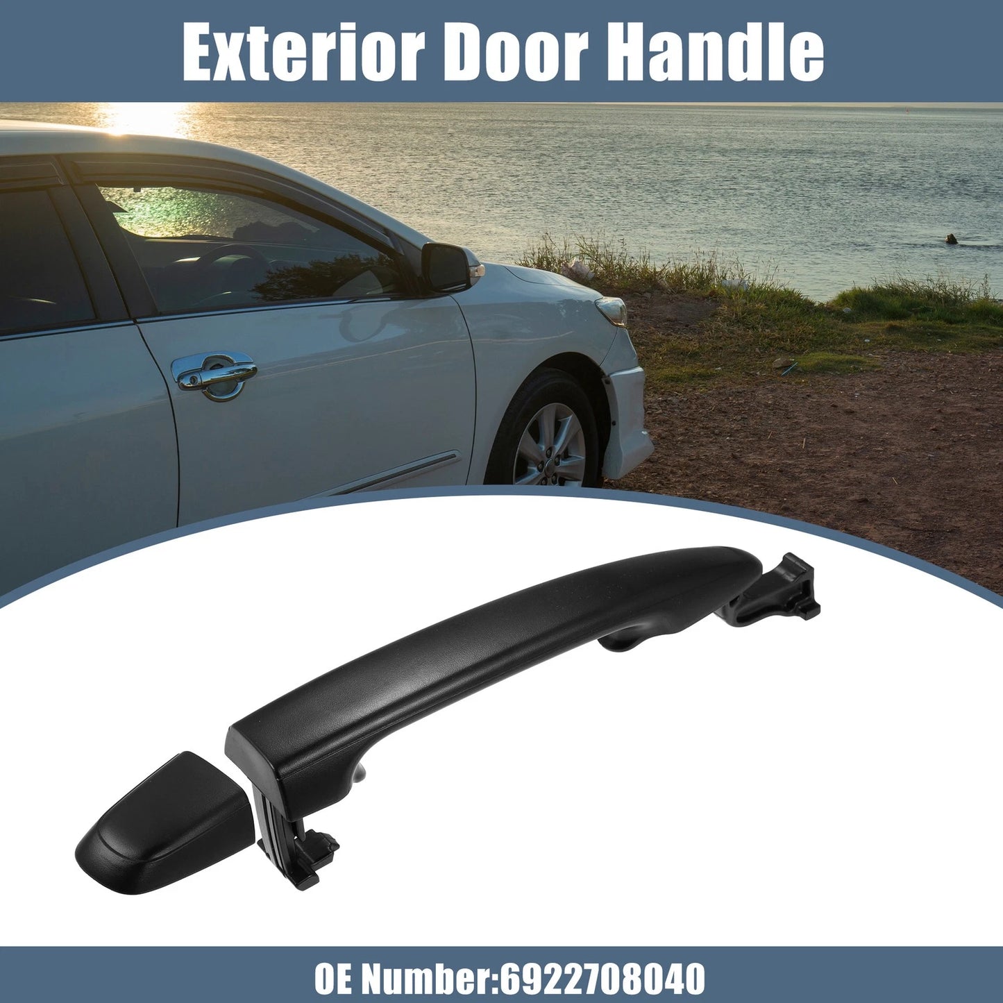 Rear Exterior Door Handle for Toyota Sienna (2004–2010) Black