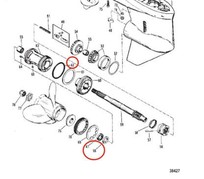 Lower Unit Oil Seal for Mercury 2/4-Stroke 30-125 HP