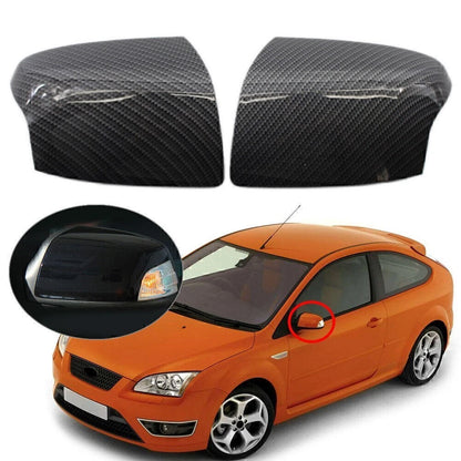 Wing Door Mirror Cover Cap for Ford Focus (2005–2008) Carbon Fiber Style
