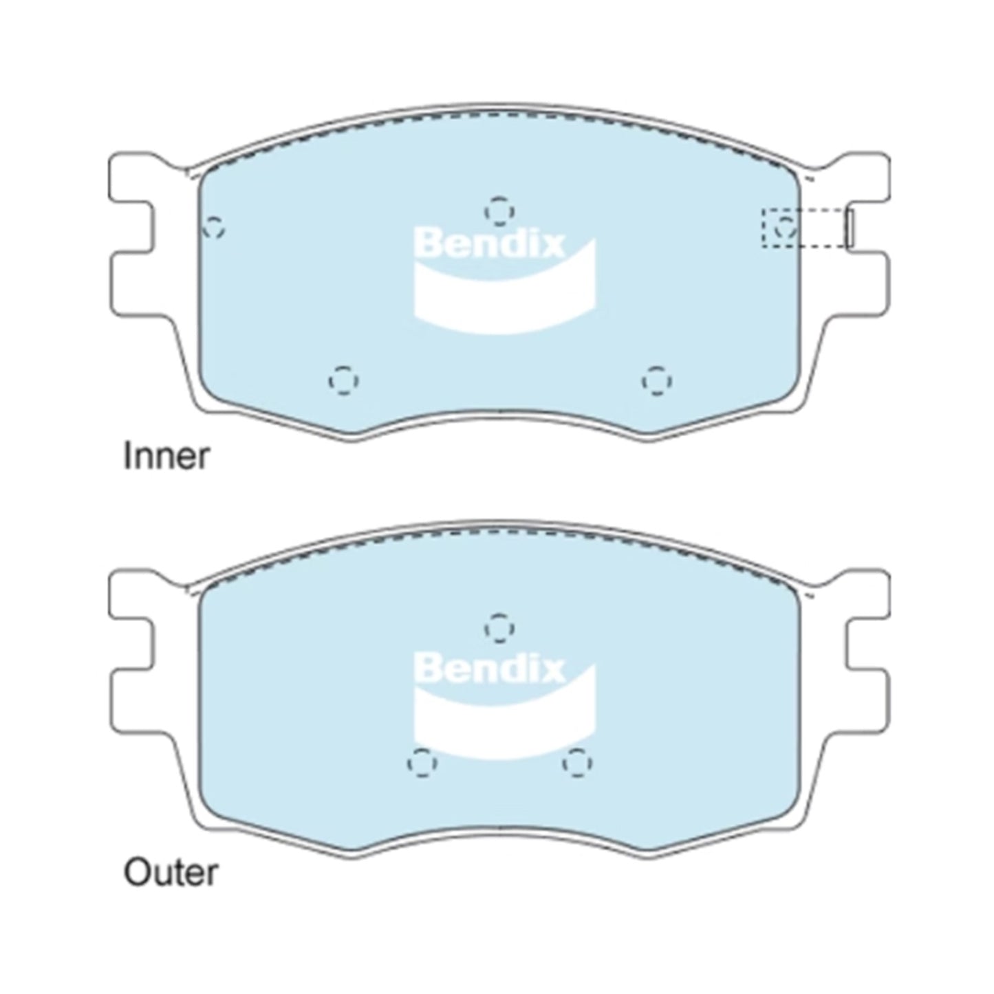 Set of 4 Bendix Front Disc Brake Pads for Hyundai i20 (2010–2015)