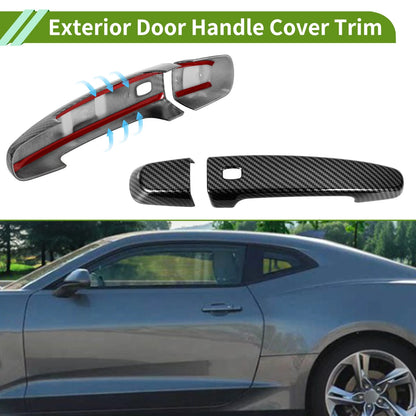 Exterior Door Handle Cover Trim for Chevrolet Camaro (2016–2023) Carbon Fiber Black