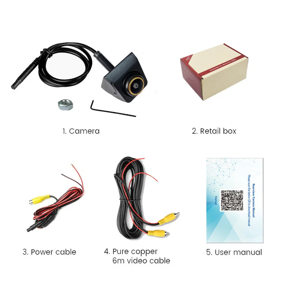 Fisheye Lens 1080P Night Vision Backup Rear View Camera for Car