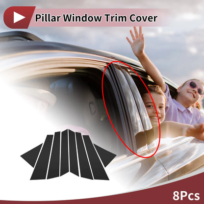 Set of 8 Door Pillar Window Trim for Land Rover Range Rover Velar (2018–2023) Black