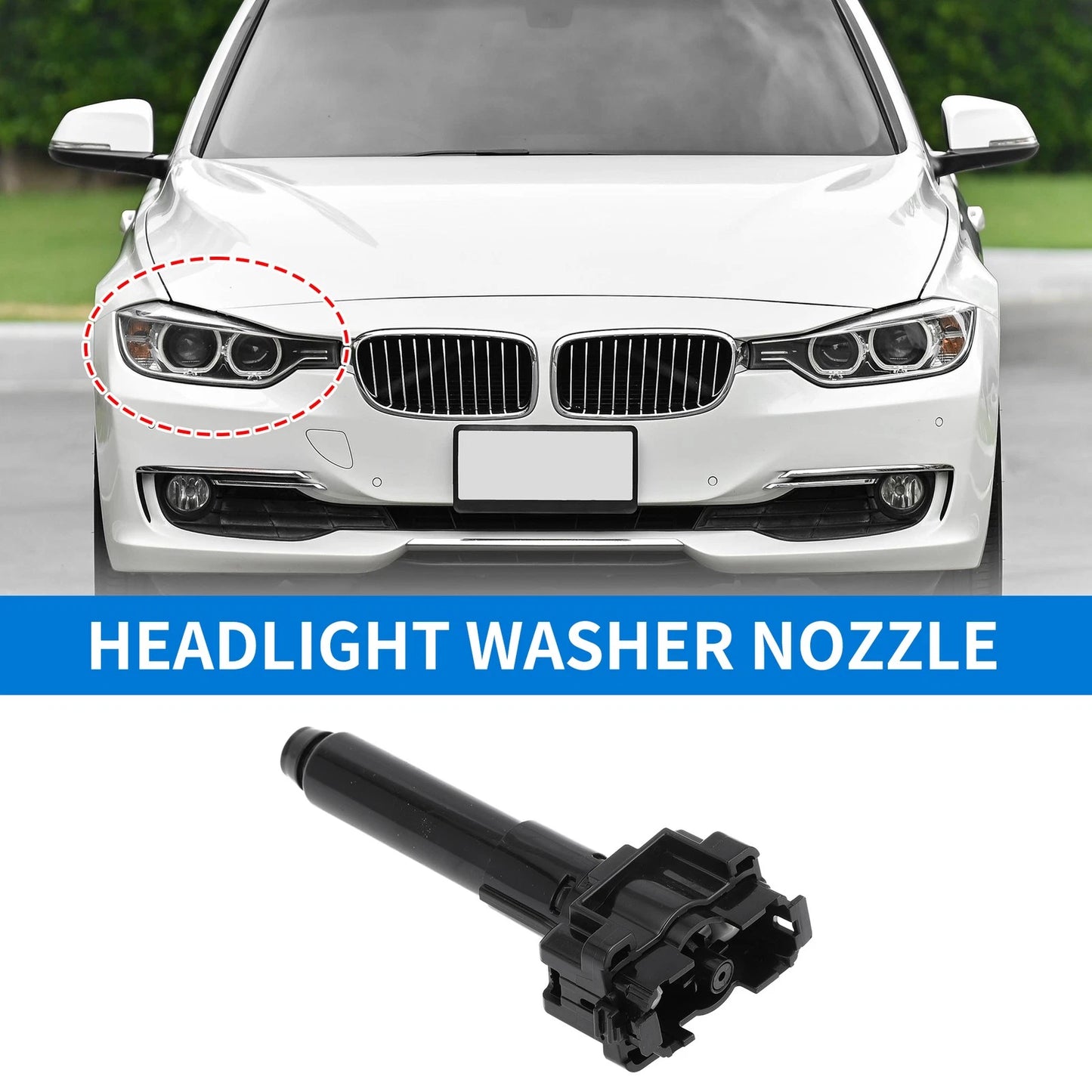 Front Passenger Headlight Washer Nozzle for Toyota Land Cruiser (2008–2021) No.852070G020