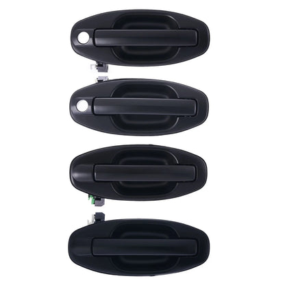 4pc Front/Rear Outer Door Handle Blk for Hyundai Santa Fe (2000–2005)