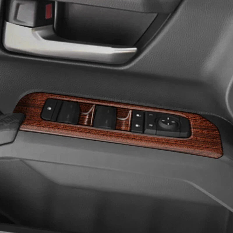 Door Window Switch Lift Panel Cover Wood for Toyota Tacoma (2024–2025)