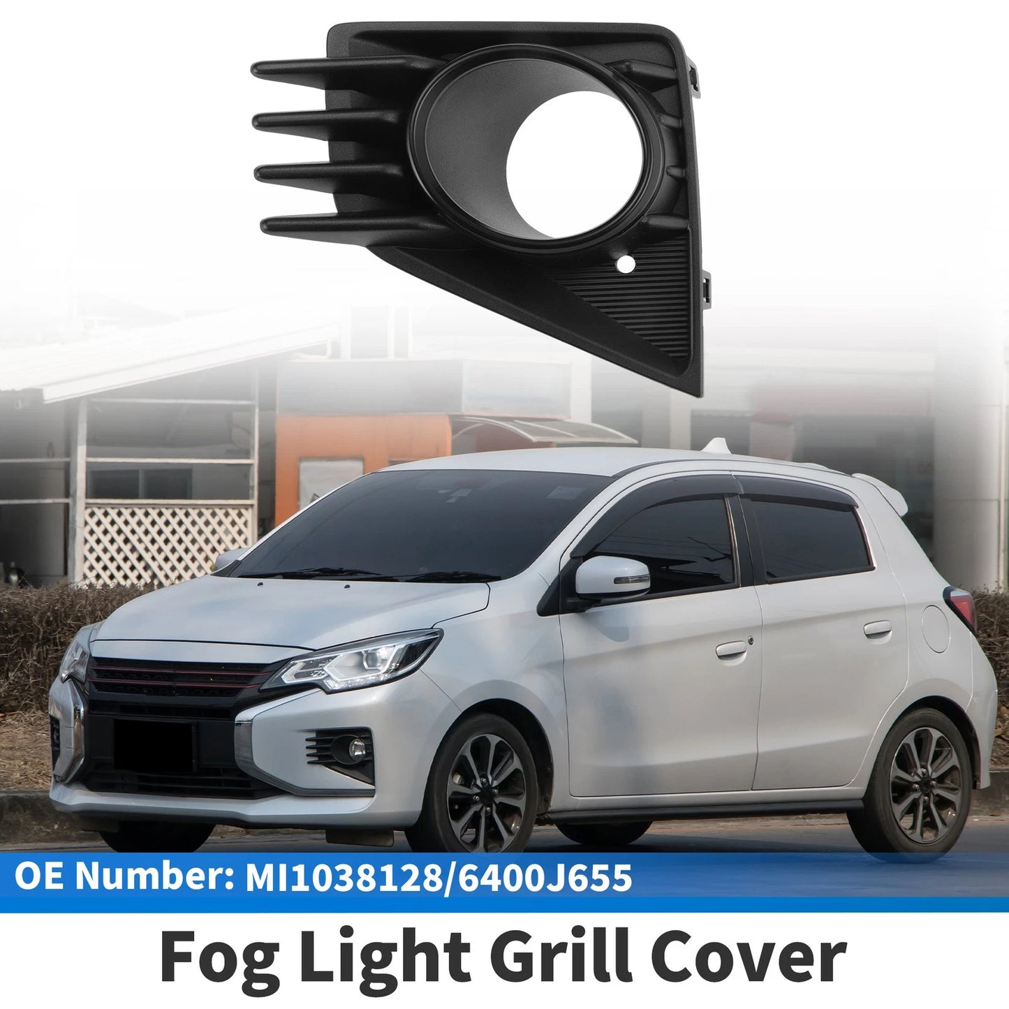 Front Left Fog Light Grill No.MI1038128 for Mitsubishi Mirage (2021–2024) Black ABS