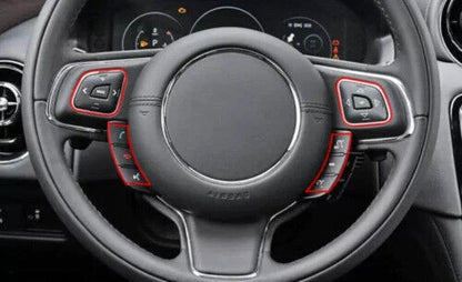 Silver Alloy Steering Wheel Button Sticker Trim for Jaguar XJL (2010–2019)