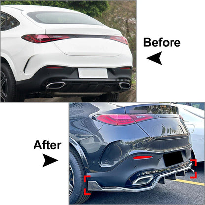 Rear Bumper Spoiler Lip for Mercedes Benz GLC Coupe 2023-2024 Carbon Look