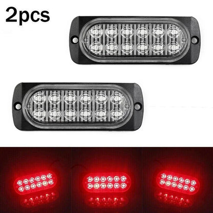 2 x Rear Red Fog 12Led Lamp Lights 12V To 24V for Truck Car/Van/Bus/Cab