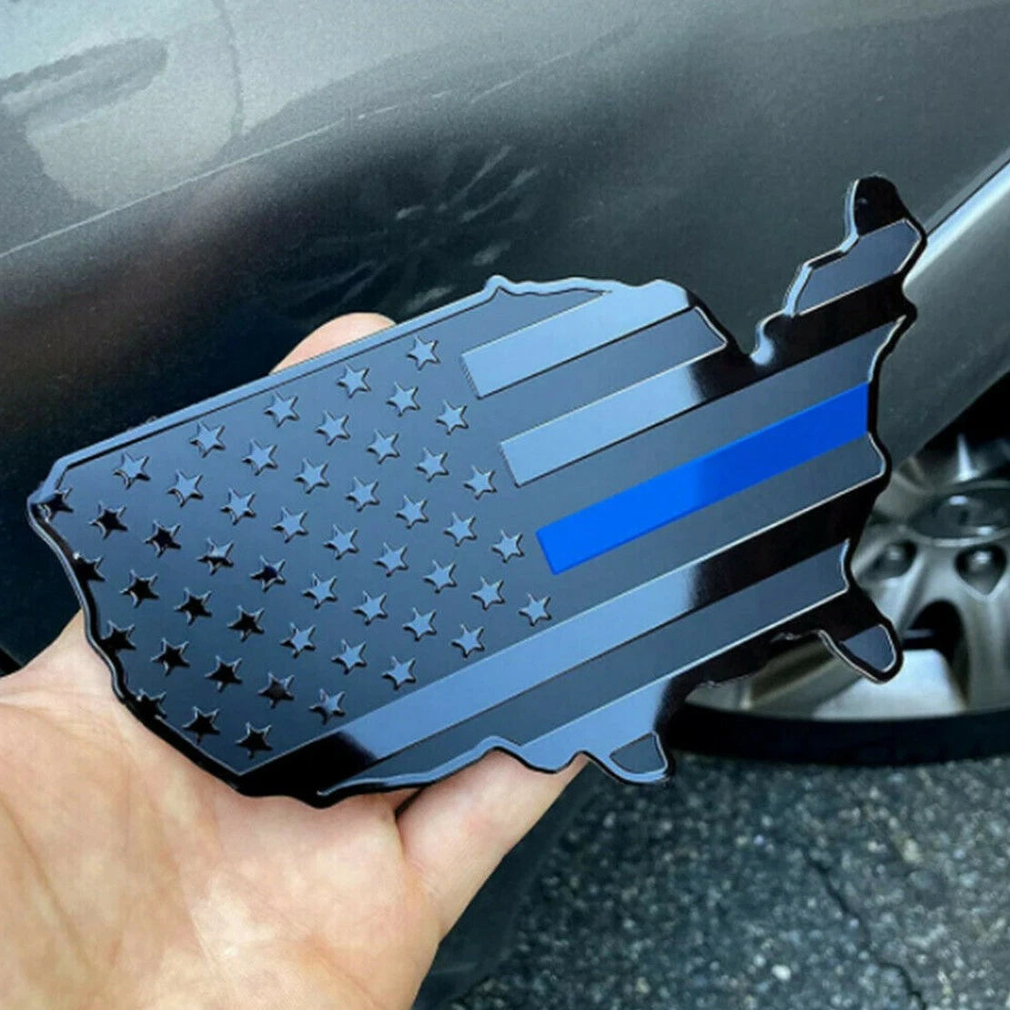 3D Embossed USA Flag Map Trunk Emblem Badge Decal for Car