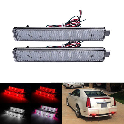 Clear 2-Color LED Rear Bumper Reflector Light for Cadillac CTS Torrent