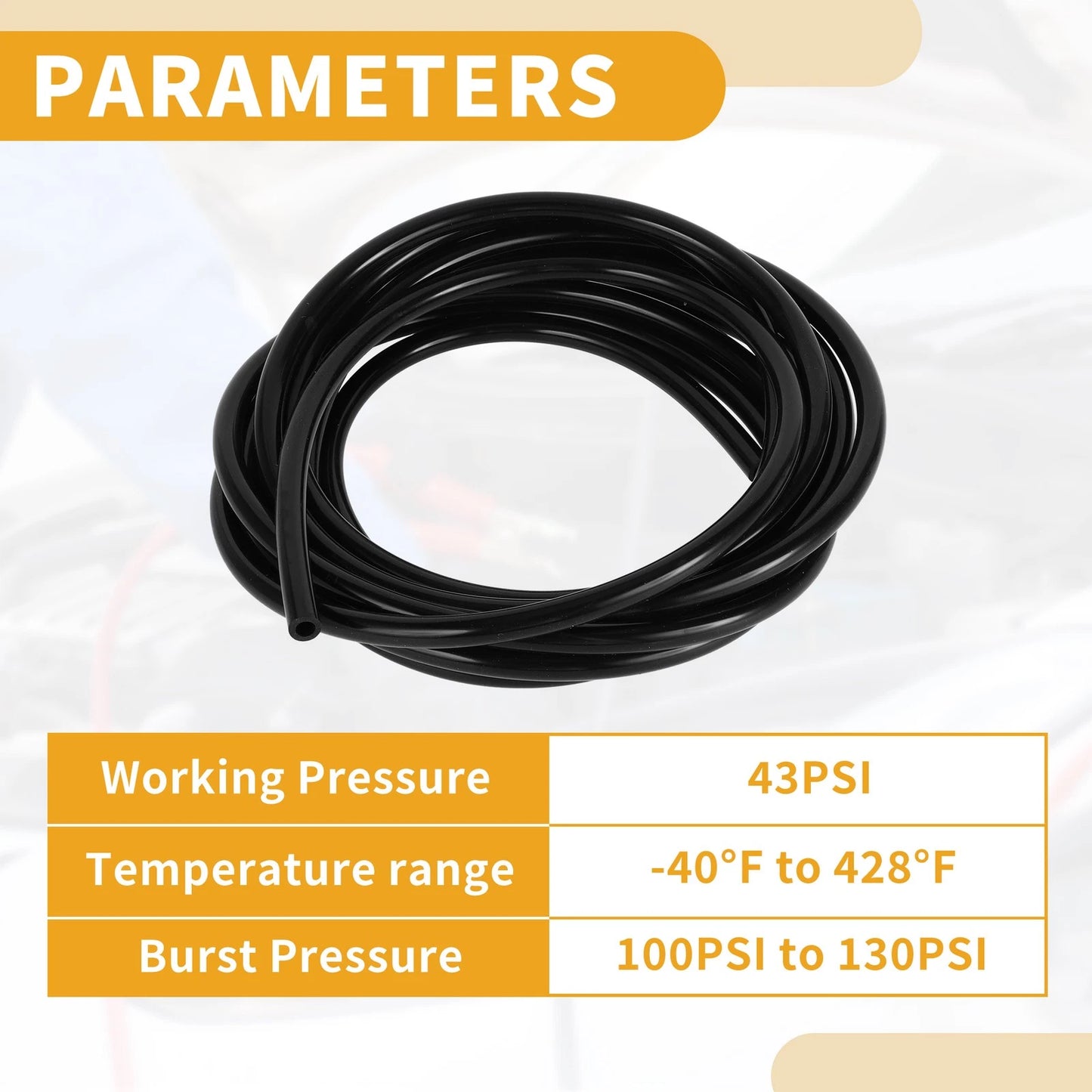 15FT 1/4" Silicone Vacuum Tubing Hose for Air and Water
