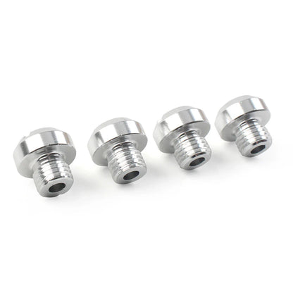 4PCS M10 Motorcycle Mirror Hole Blanking Plugs Screws Caps Silver