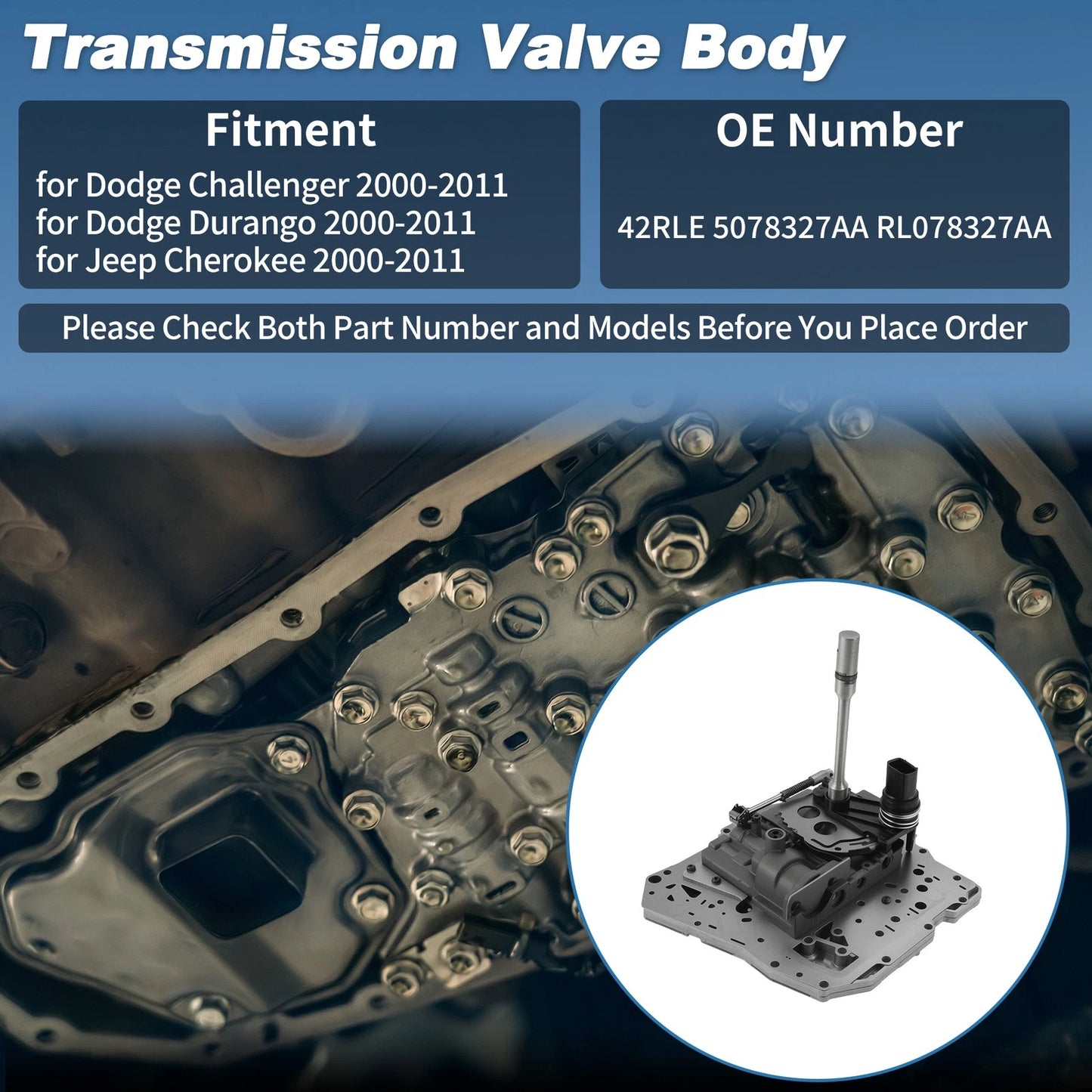 Car Valve Body CVT Transmission for Dodge Challenger Durango (2000–2011) 42RLE