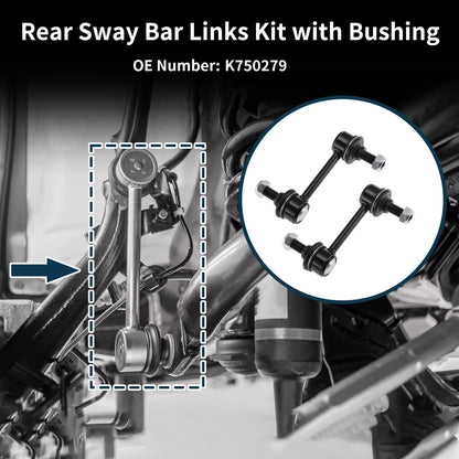 2X Rear Stabilizer Link No Bushing for Hyundai Santa Fe (No.K750279)