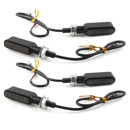 4x LED Mini Turn Signal Lights Amber for Cafe Racer Bobber