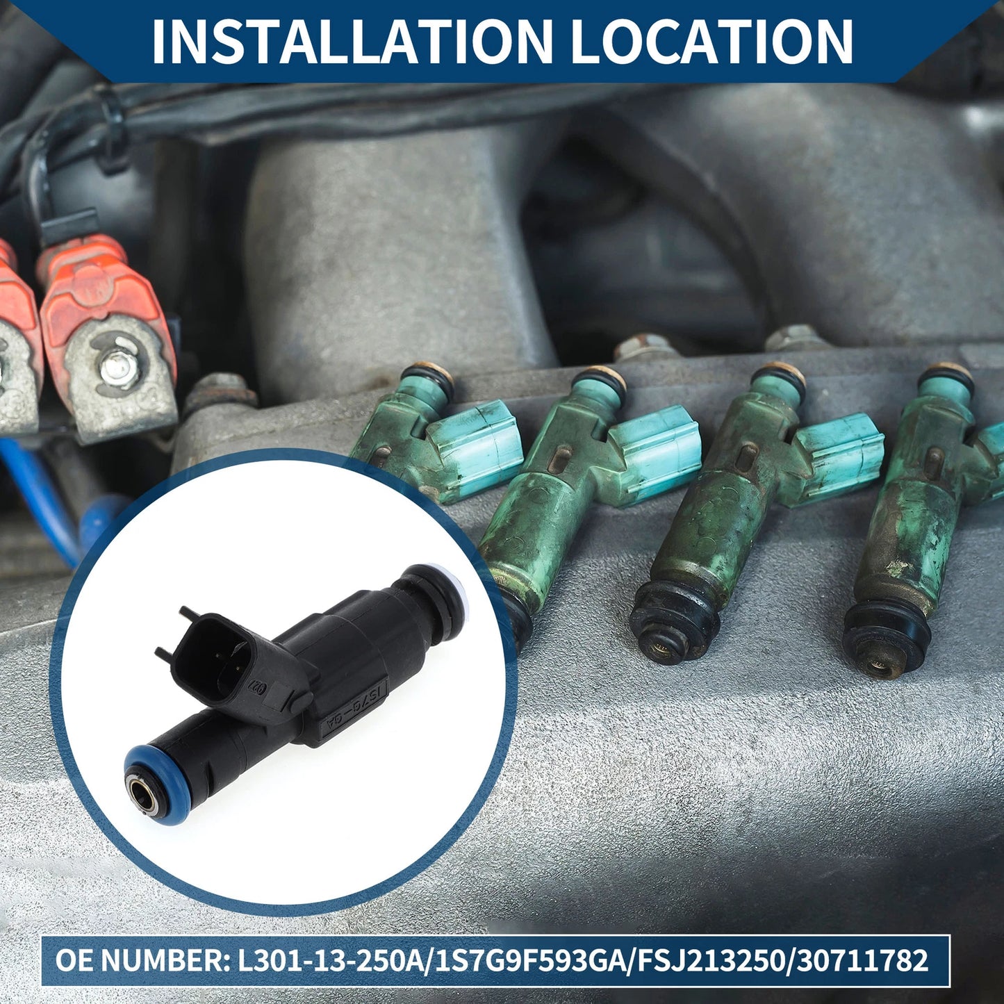 Fuel Injector No.L301-13-250A for Mazda Protege5 (2002–2003) 1 Pc Black