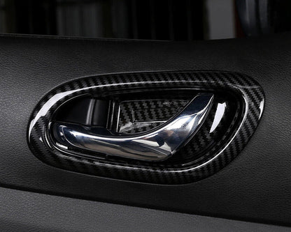 Carbon Black Interior Door Bowl Cover Trim for Nissan Navara NP300 (2015-2021)