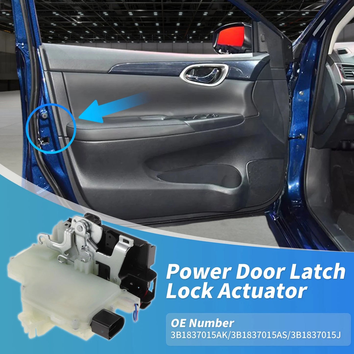 3B1837015AK Front Left Power Door Lock Actuator for Volkswagen Beetle (1999–2010)
