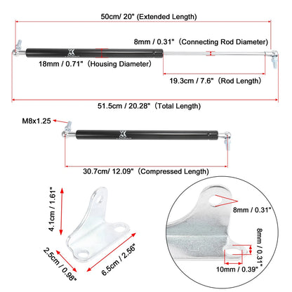 2X 20 Inch Gas Struts Lift Support Shocks for Universal Car RV (Universal)