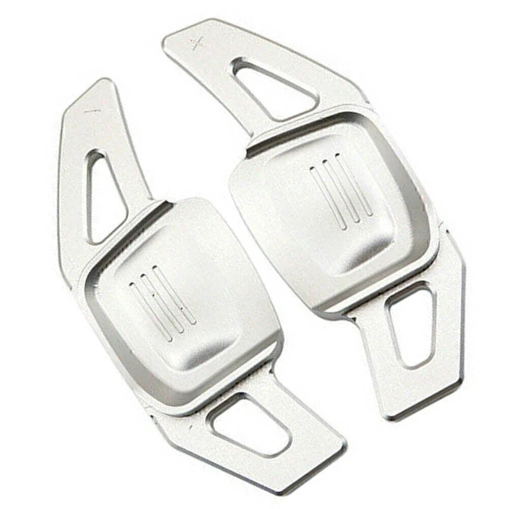 Silver Steering Wheel Paddle Shifter Extensions for VW Tiguan Golf 7 Passat