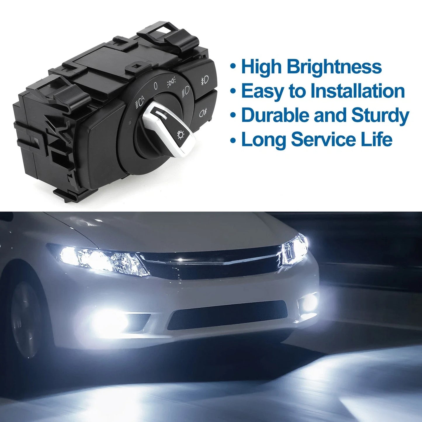 Headlight Switch for BMW 325i 335i Plastic Black (2008 - 2011)
