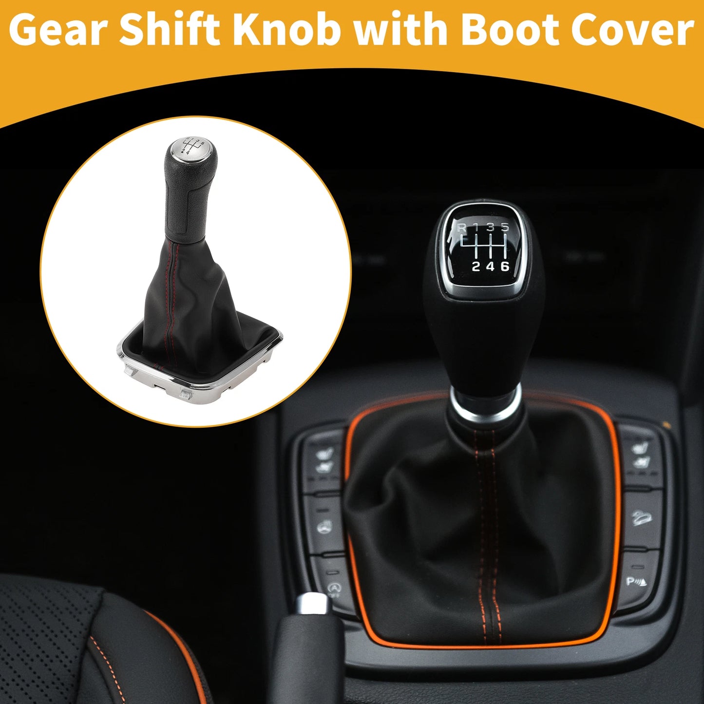 5 Speed Gear Shifter Knob with Cover for VW Polo (2014–2017)