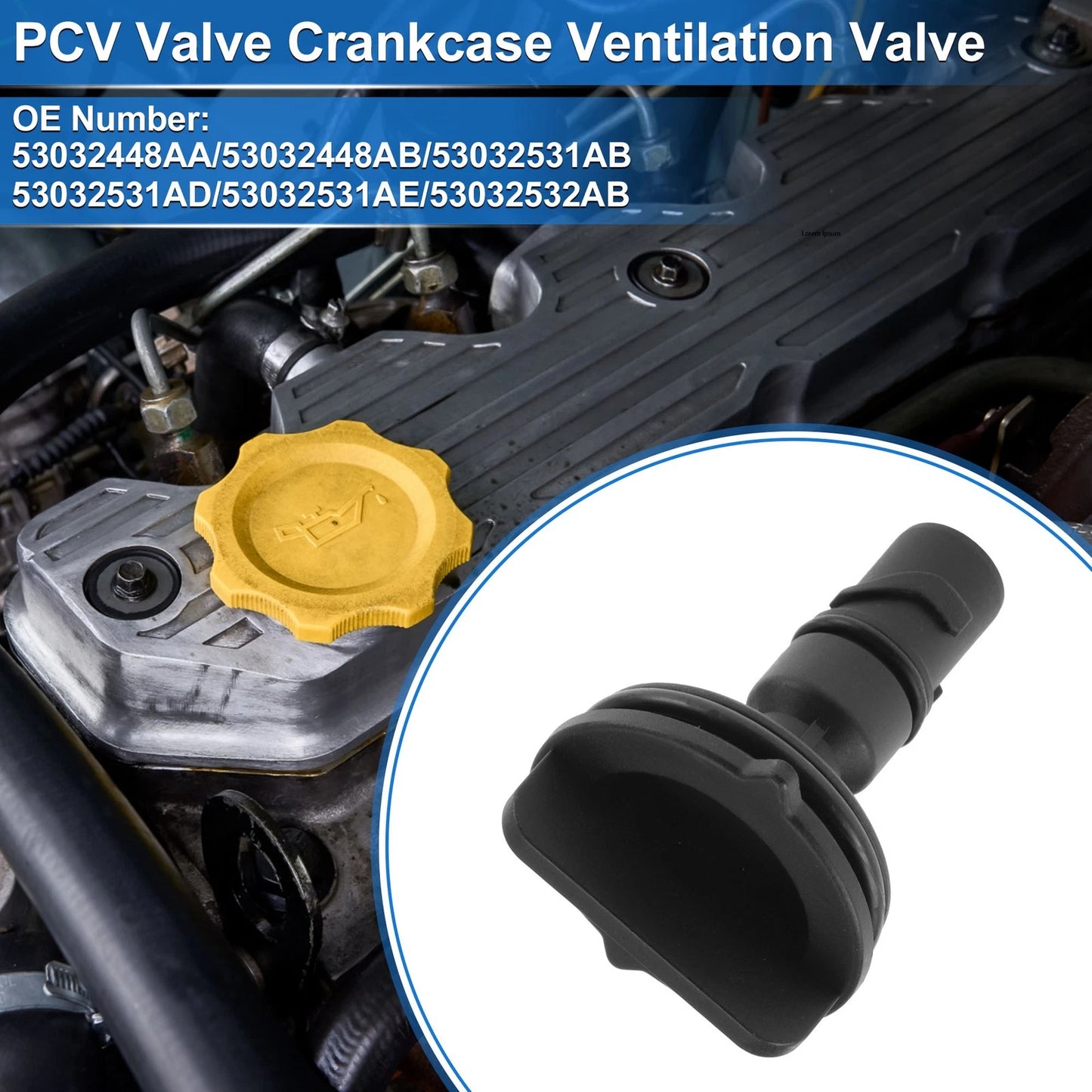 PCV Valve for Chrysler Aspen (2008) 53032448AA/53032448AB