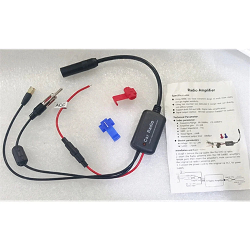 DAB+ AM/FM Digital Radio Signal Amplifier Booster for AU Stereo Antenna 12V-24V