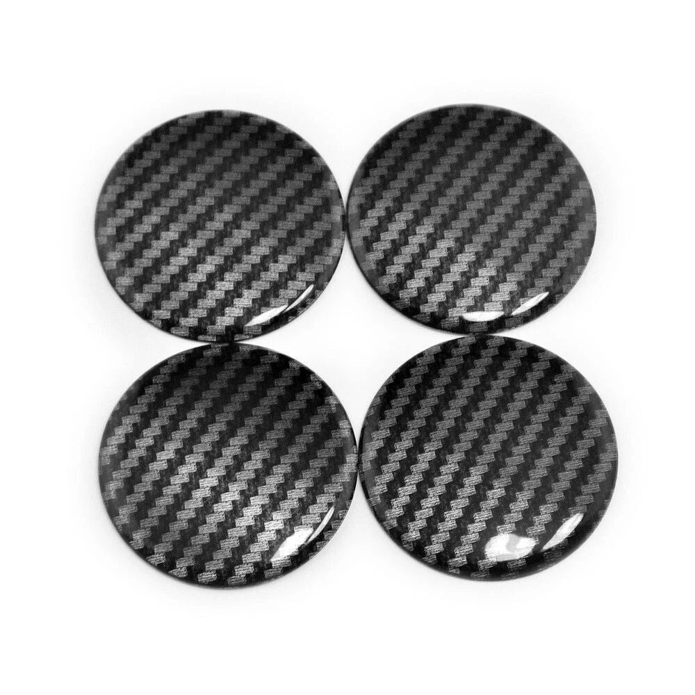 4 x 50mm Car Wheel Center Cap Rim Carbon Fiber Base Hub Cap Cover for Cars Trucks