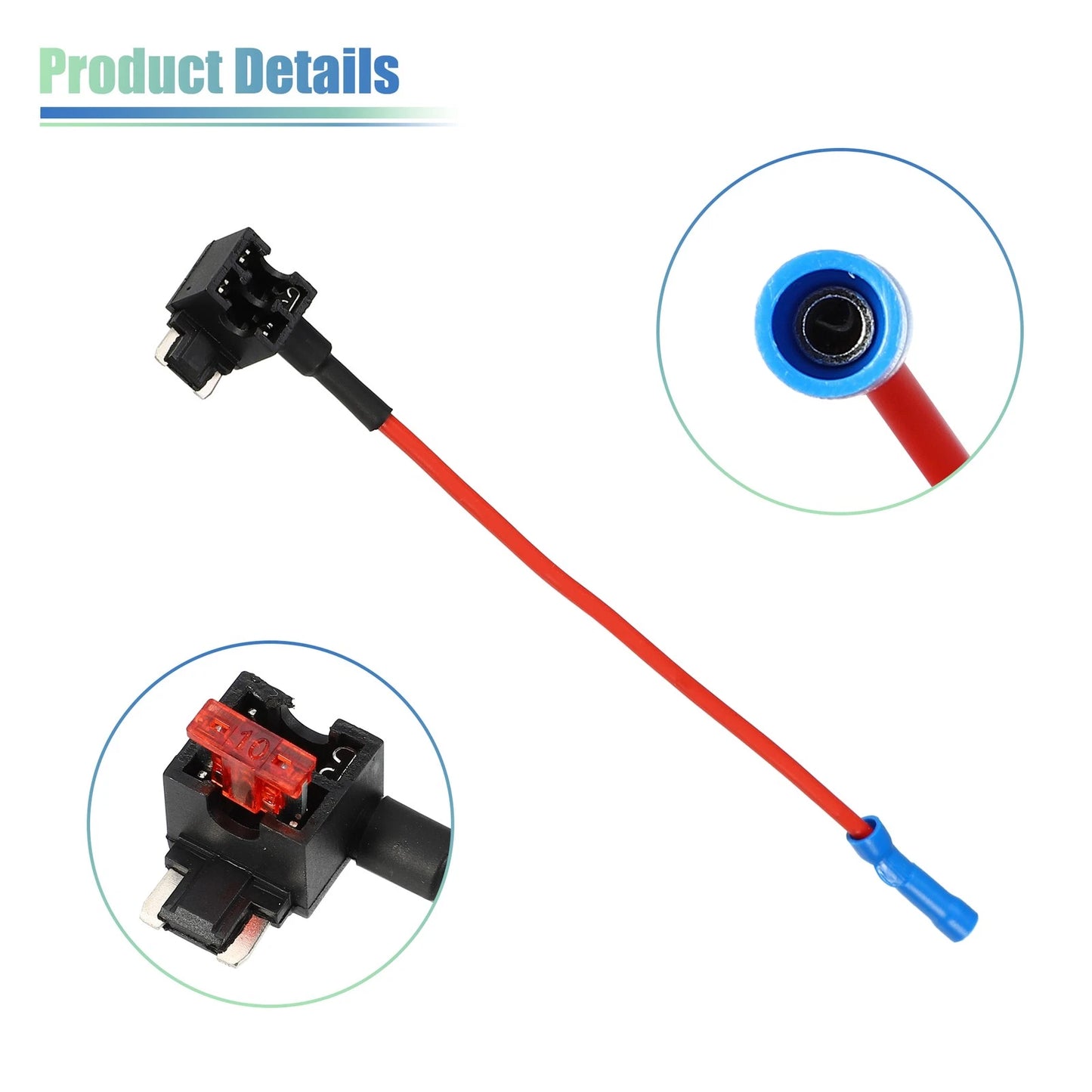 Set of 7 Universal Car Fuse Taps with 10A Low Profile Mini APS Fuses